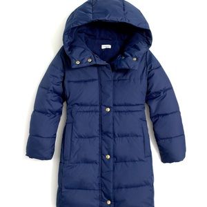 J Crew Girls' perfect puffer size 8 Navy blue